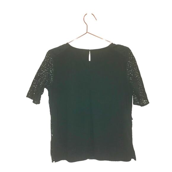 Ann Taylor Lace Blouse | Emerald Green short sleeved lined size small - Picture 2 of 7